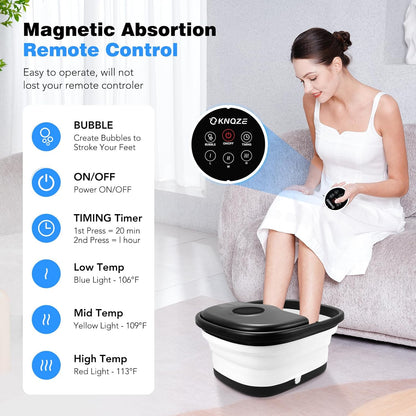 Claréa Spa Pieds Chauffant & Massant – Télécommande, Bulles & Rouleaux pour une Relaxation Profonde à Domicile