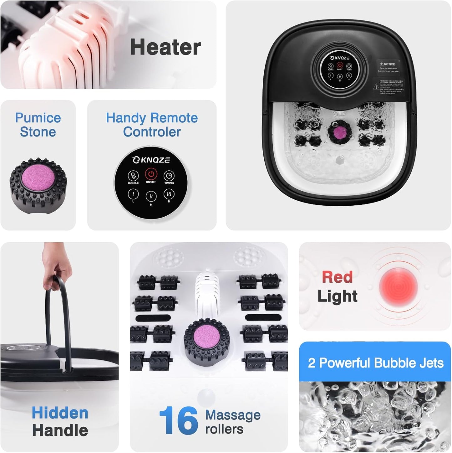 Claréa Spa Pieds Chauffant & Massant – Télécommande, Bulles & Rouleaux pour une Relaxation Profonde à Domicile
