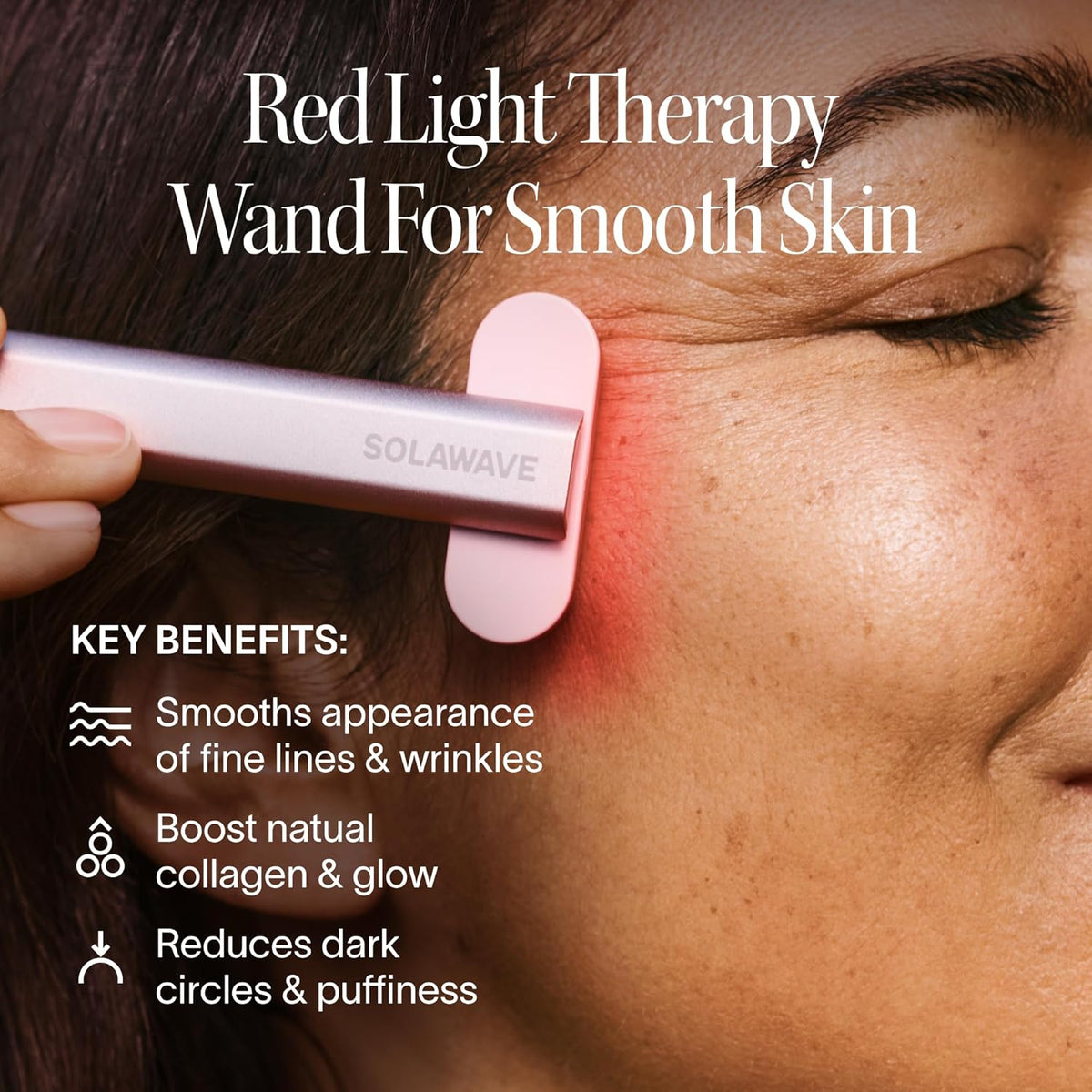 Baguette anti-âge Claréa à luminothérapie rouge – Appareil anti-âge 4-en-1 pour le visage et le cou