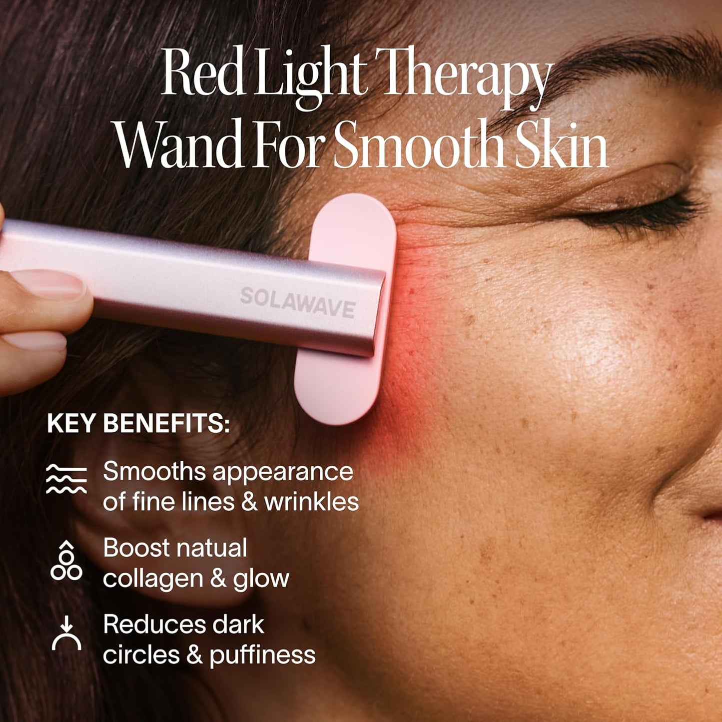 Baguette anti-âge Claréa à luminothérapie rouge – Appareil anti-âge 4-en-1 pour le visage et le cou