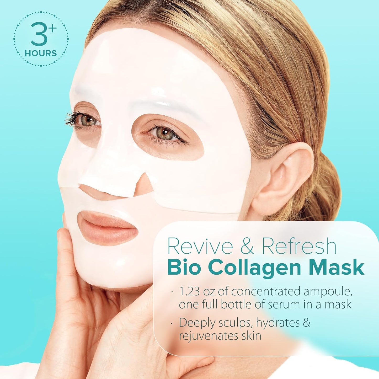 Masque visage bio au collagène, lot de 4 – Masques coréens hydratants pour une peau éclatante