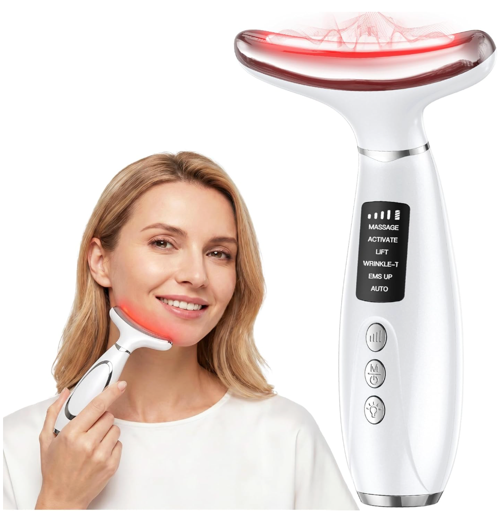 Appareil de massage facial et du cou Claréa à lumière rouge – Remodelage et raffermissement de la peau