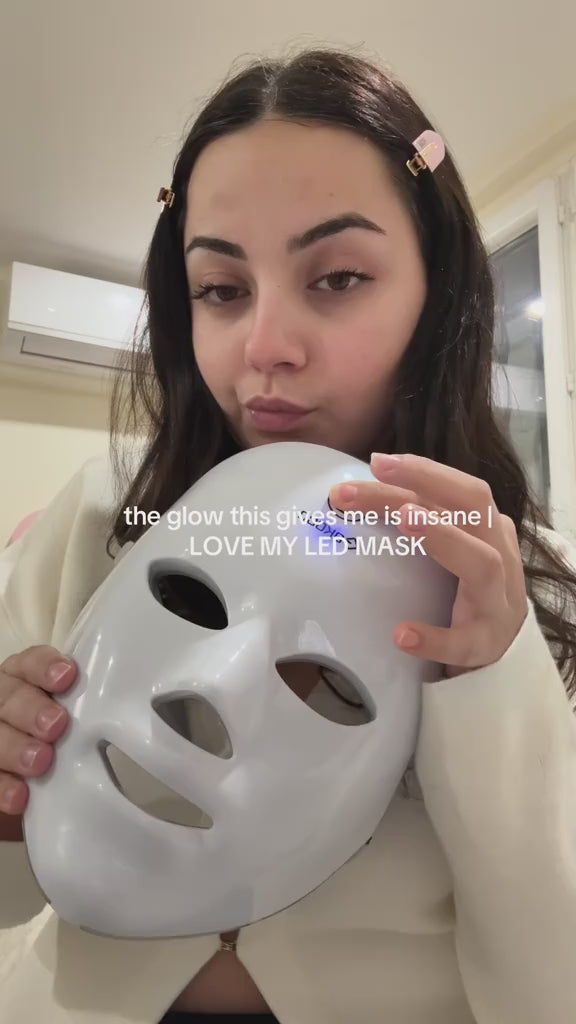 Masque Facial Anti-Âge à Lumière Rouge Claréa – 7 Modes, Appareil de Soin de la Peau